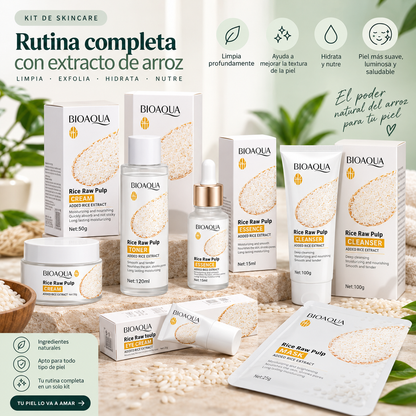 Kit de skincare de arroz Bioaqua – 7 piezas