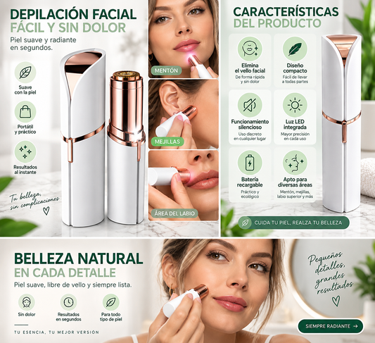 Depilador facial portátil de precisión